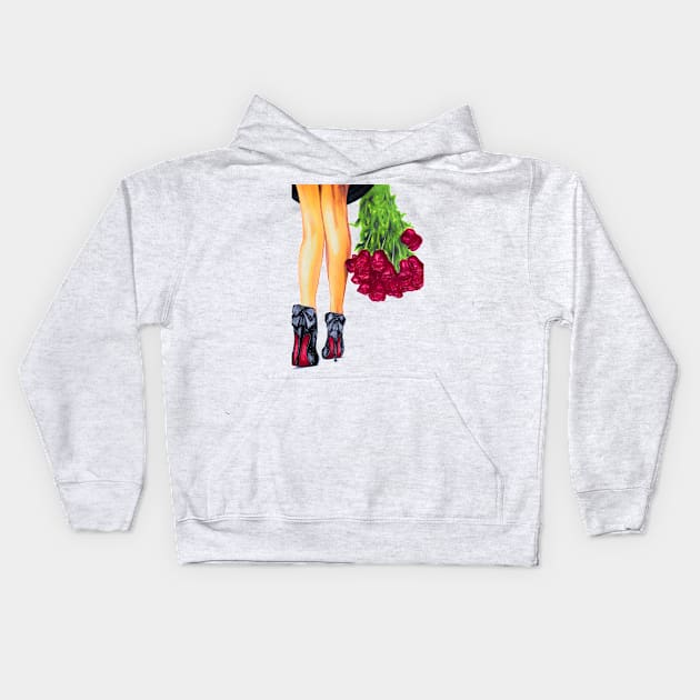 Girl with roses Kids Hoodie by Svetlana Pelin